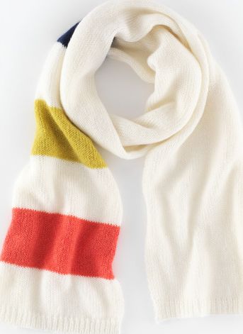 Boden, 1669[^]35258540 Stripe Scarf Ivory/Coral Reef/Canary Boden,