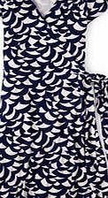 Boden Summer Wrap Dress, Navy/Ivory Large Waves 34778670