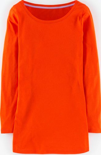 Boden, 1669[^]35027846 Supersoft Long Layering Top Orange Red Boden,
