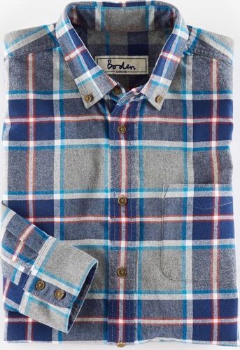 Boden, 1669[^]34940320 The Flannel Shirt Grey Boden, Grey 34940320