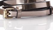 Boden Wardour Waist Belt, Mirror Metallic Pewter