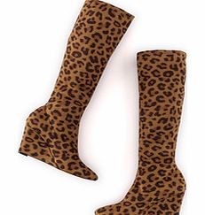 Boden Wedge Stretch Boot, Tan Leopard 34218560