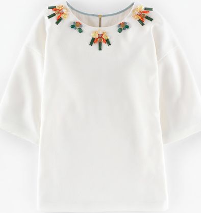 Boden, 1669[^]35183318 Wow Jewelled Top Ivory Boden, Ivory 35183318