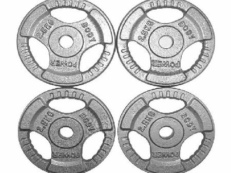 Body Power Standard TRI GRIP Discs 2.5Kg (x4)