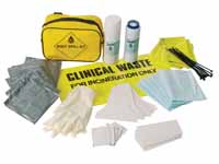 Body spill kit for the efficient and sanitary