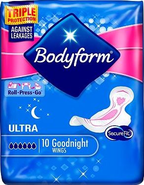 Bodyform, 2041[^]10001524 Ultra Towels Goodnight Wings x10 10001524