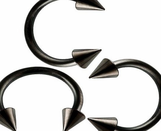 bodyjewelry 3Pcs 16g 16 gauge 1.2mm 5/16 8mm black color anodized steel circular barbell eyebrow bar lip tragus horseshoe rings AIAY Pierced Body Jewellery