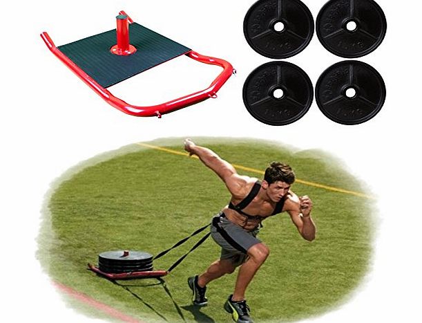 BodyRip RUNNING SPEED SLED WITH DRAG HARNESS AND 4 x 15KG WEIGHT PLATE SET