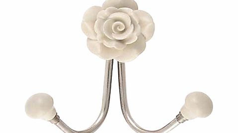 Bombay Duck Vintage Rose Ceramic Double Hook