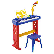 Keyboard with Legs, Stool & Microphone
