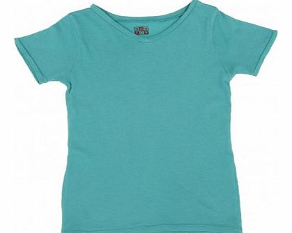 V-neck T-shirt Turquoise `4 years