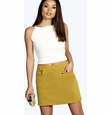 boohoo A-Line Pocket Front Mini Skirt - olive azz12810