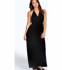 Aimee Wrap Front Strappy Backless Maxi Dress -