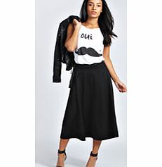boohoo Arianna Plain Full Circle Midi Skirt - black