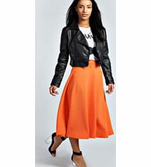 boohoo Arianna Plain Full Circle Midi Skirt - orange