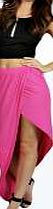 boohoo Asymmetric Hem Jersey Maxi Skirt - pink azz05964