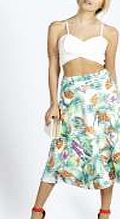 boohoo Bold Floral Midi Scuba Skirt - multi azz02328
