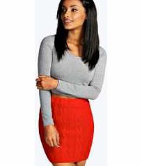 boohoo Cable Knitted Mini Skirt - red azz08369