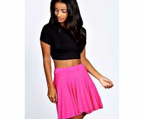boohoo Carey Flippy Jersey Skater Skirt - pink azz36024