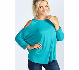 Charlotte Cut Out Shoulder Top - jade azz42562