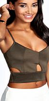 Cut Out Detail Bralet - khaki azz34563