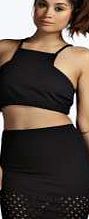 boohoo Cut Out Hem Body Con Mini Skirt - black azz02141