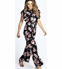 Daisie Ruffle Sleeve Floral Vintage Jumpsuit -