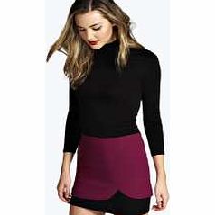 boohoo Double Layer Crepe Skirt - purple azz21779