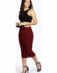 boohoo Draped Slinky Midi Skirt - wine azz14882