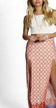 boohoo Ebony Aztec Maxi Skirt With Split - multi pzz97597