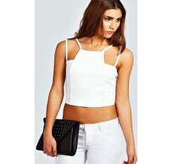 Ella Double Strap Crop Top - cream azz25882