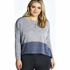 Evelyn Dip Dye Knitted Top - navy pzz98726