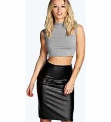 Faux Leather Pencil Skirt - black azz12957