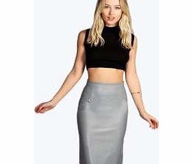 boohoo Faux Leather Pencil Skirt - grey azz12957