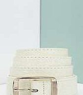 boohoo Floral Engraved Skinny Belt - white azz22000