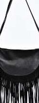 boohoo Fringe Saddle Cross Body Bag - black azz12155