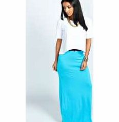boohoo Helena Jersey Maxi Skirt - turquoise azz36025