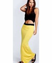 boohoo Helena Jersey Maxi Skirt - yellow azz36025