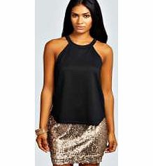 High Neck Strap Top - black azz28723