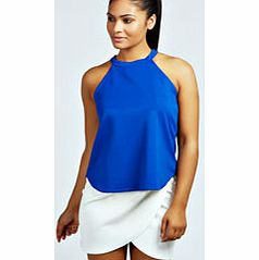 High Neck Strap Top - cobalt azz28723