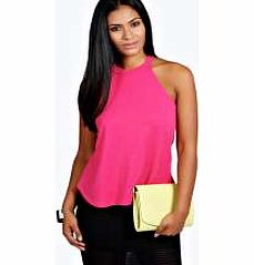 High Neck Strap Top - magenta azz28723