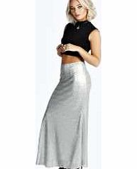 boohoo Jemma All Over Sequin Fish Tail Skirt - silver
