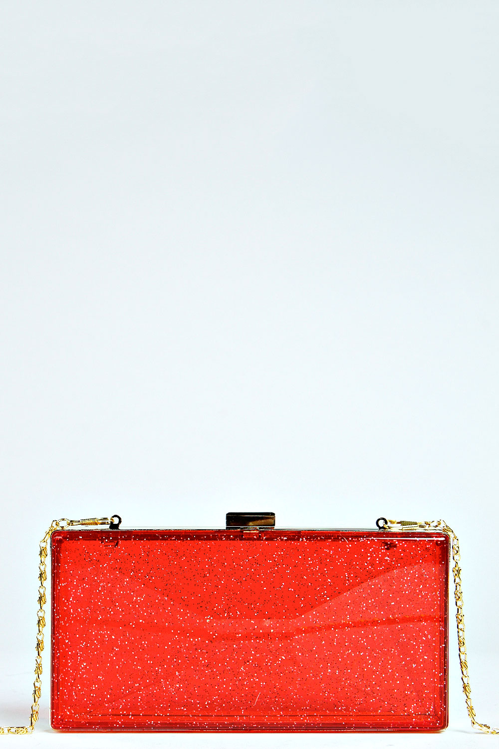 Jenny 3D Perspex Box Clutch - red, red