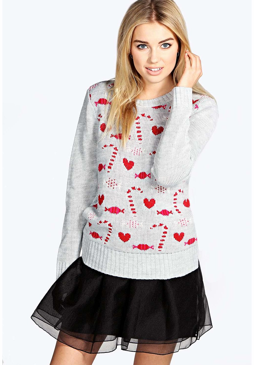 Kate Candy Christmas Jumper - silver azz14505