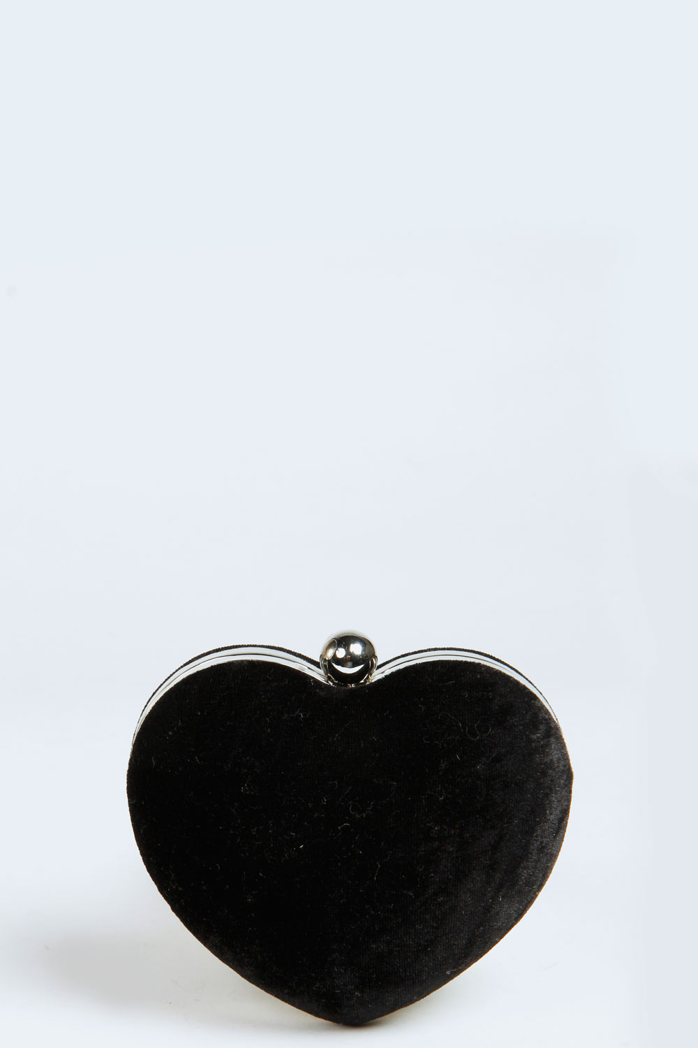 Kate Heart Shape Velvet Clutch - black