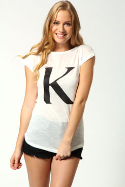 Kate Letter K Print T-shirt Female