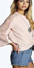 boohoo Lace Trim Blouse - pink azz04860