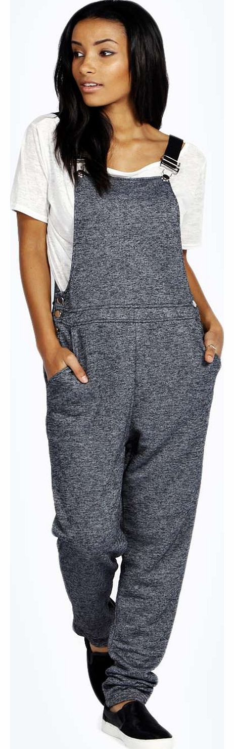 Laura Slub Knitted Dungaree Jumpsuit - grey
