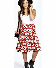 boohoo Lee Printed Full Circle Skirt - multi pzz98902