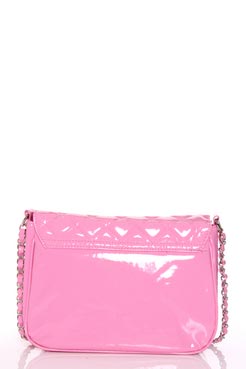 Leila Patent Quilted Chain Strap Shoulder Bag